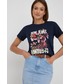 Bluzka Pepe Jeans t-shirt bawełniany kolor granatowy