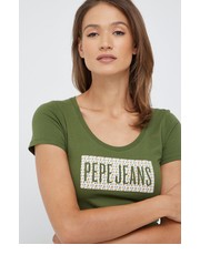 Bluzka t-shirt bawełniany kolor zielony - Answear.com Pepe Jeans