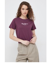 Bluzka t-shirt bawełniany kolor fioletowy - Answear.com Pepe Jeans