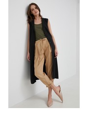 Spodnie spodnie damskie kolor beżowy fason cargo high waist - Answear.com Pepe Jeans