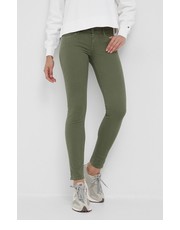 Spodnie spodnie SOHO damskie kolor zielony dopasowane medium waist - Answear.com Pepe Jeans