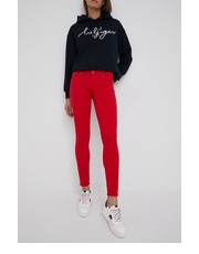 Spodnie spodnie SOHO damskie kolor czerwony dopasowane medium waist - Answear.com Pepe Jeans
