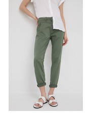 Spodnie spodnie CAREY damskie kolor zielony dopasowane medium waist - Answear.com Pepe Jeans