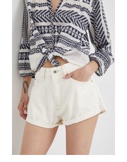 Spodnie szorty bawełniane SUZIE damskie kolor beżowy gładkie high waist - Answear.com Pepe Jeans