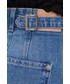 Spodnie Pepe Jeans szorty jeansowe STELLA ADAPT damskie kolor granatowy gładkie high waist