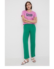 Spodnie spodnie damskie kolor zielony proste high waist - Answear.com Pepe Jeans