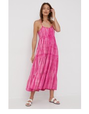 Sukienka sukienka bawełniana PEARL kolor fioletowy maxi rozkloszowana - Answear.com Pepe Jeans