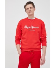 Bluza męska bluza bawełniana GEORGE CREW męska kolor czerwony z nadrukiem - Answear.com Pepe Jeans