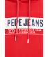 Bluza męska Pepe Jeans bluza bawełniana DOUGLAS męska kolor czerwony z kapturem z aplikacją