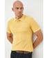 T-shirt - koszulka męska Pepe Jeans polo bawełniane kolor żółty gładki