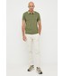 T-shirt - koszulka męska Pepe Jeans polo bawełniane kolor zielony gładki