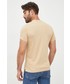 T-shirt - koszulka męska Pepe Jeans t-shirt bawełniany kolor beżowy gładki