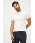 T-shirt - koszulka męska Pepe Jeans t-shirt bawełniany kolor beżowy gładki