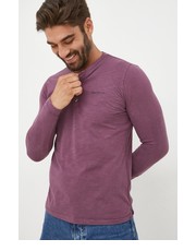 T-shirt - koszulka męska longsleeve bawełniany kolor fioletowy gładki - Answear.com Pepe Jeans