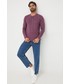 T-shirt - koszulka męska Pepe Jeans longsleeve bawełniany kolor fioletowy gładki