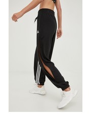 Spodnie spodnie dresowe damskie kolor czarny z aplikacją - Answear.com Adidas