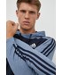Bluza męska Adidas bluza męska kolor granatowy z kapturem gładka