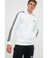 Bluza męska Adidas bluza męska kolor biały z kapturem gładka