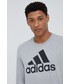 T-shirt - koszulka męska Adidas longsleeve bawełniany H14623 kolor szary z nadrukiem