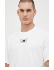 T-shirt - koszulka męska t-shirt bawełniany kolor biały z nadrukiem - Answear.com Adidas