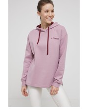 Bluza TERREX bluza damska kolor różowy z kapturem gładka - Answear.com Adidas
