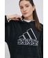 Bluza Adidas bluza damska kolor czarny z kapturem z aplikacją