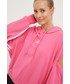 Bluza Adidas bluza damska kolor różowy z kapturem gładka
