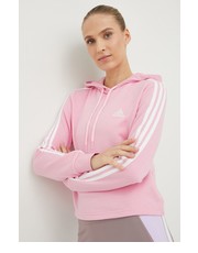 Bluza bluza damska kolor różowy z kapturem z aplikacją - Answear.com Adidas