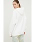 Bluza Adidas bluza damska kolor biały z kapturem z nadrukiem