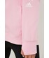 Bluza Adidas bluza damska kolor różowy z kapturem z nadrukiem