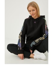 Bluza bluza damska kolor czarny z kapturem z aplikacją - Answear.com Adidas