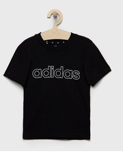 Koszulka t-shirt bawełniany dziecięcy kolor czarny z nadrukiem - Answear.com Adidas