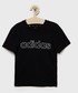 Koszulka Adidas t-shirt bawełniany dziecięcy kolor czarny z nadrukiem