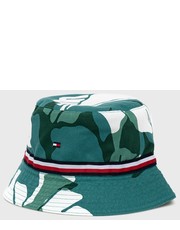 Kapelusz kapelusz dwustronny bawełniany kolor zielony bawełniany - Answear.com Tommy Hilfiger