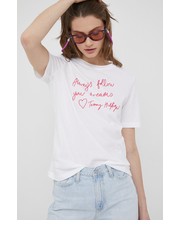 Bluzka t-shirt bawełniany kolor biały - Answear.com Tommy Hilfiger