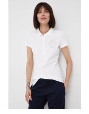 Bluzka t-shirt damski kolor biały z kołnierzykiem - Answear.com Tommy Hilfiger