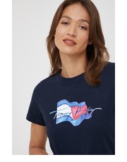 Bluzka t-shirt bawełniany kolor granatowy - Answear.com Tommy Hilfiger