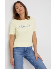 Bluzka t-shirt bawełniany kolor żółty - Answear.com Tommy Hilfiger