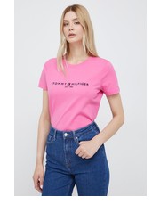 Bluzka t-shirt bawełniany kolor różowy - Answear.com Tommy Hilfiger