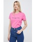 Bluzka Tommy Hilfiger t-shirt bawełniany kolor różowy
