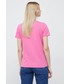 Bluzka Tommy Hilfiger t-shirt bawełniany kolor różowy