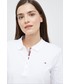 Bluzka Tommy Hilfiger polo damski kolor biały z kołnierzykiem