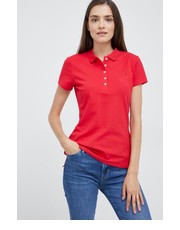 Bluzka polo damski kolor czerwony z kołnierzykiem - Answear.com Tommy Hilfiger