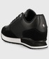 Sneakersy Tommy Hilfiger sneakersy skórzane Knitted Wedge kolor czarny