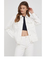 Kurtka kurtka jeansowa damska kolor beżowy przejściowa oversize - Answear.com Tommy Hilfiger