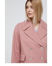 Kurtka kurtka z domieszką wełny kolor różowy przejściowa oversize - Answear.com Tommy Hilfiger