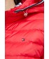 Kurtka Tommy Hilfiger kurtka puchowa damska kolor czerwony przejściowa