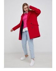 Płaszcz Płaszcz wełniany kolor czerwony przejściowy dwurzędowy - Answear.com Tommy Hilfiger