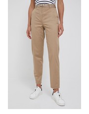 Spodnie spodnie damskie kolor beżowy fason chinos high waist - Answear.com Tommy Hilfiger