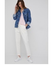 Spodnie spodnie damskie kolor beżowy gładkie - Answear.com Tommy Hilfiger